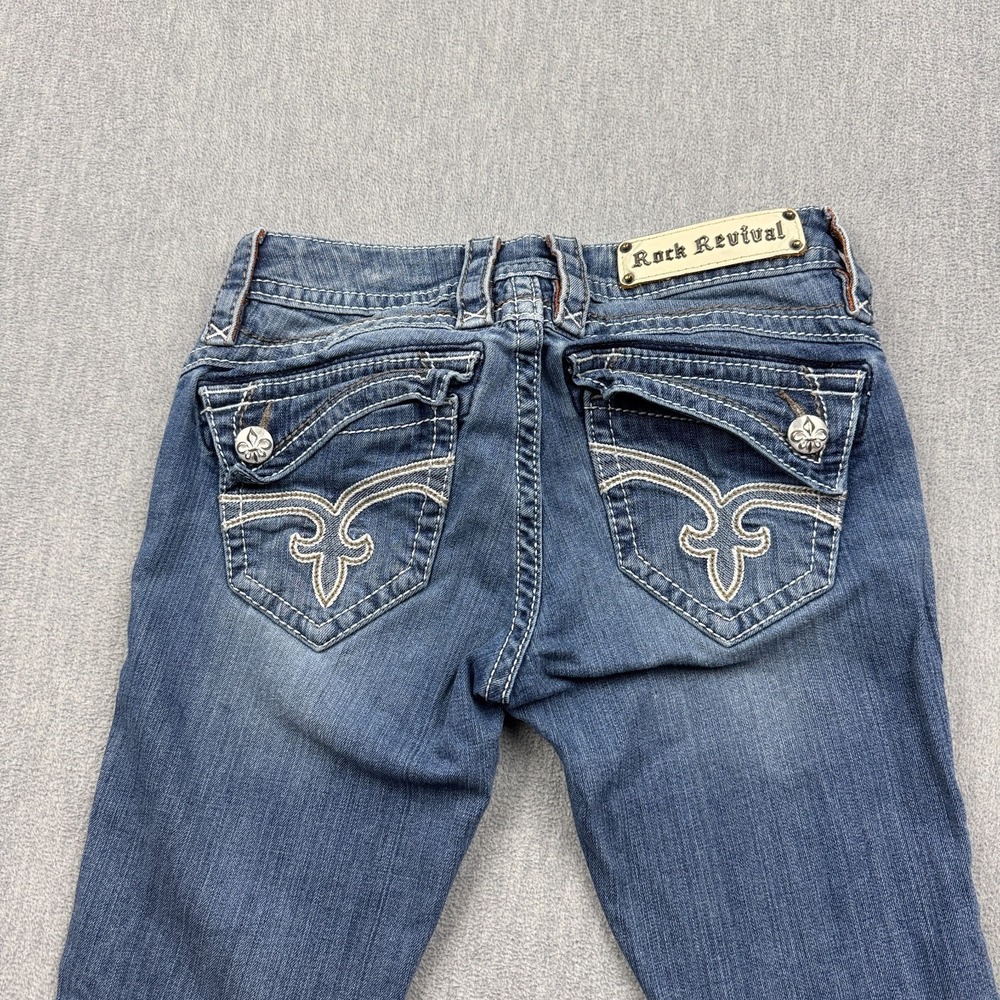 Rock Revival Jeans Womens 26 Blue Johanna Pocket Boot Cut Denim Pants Zip Skinny